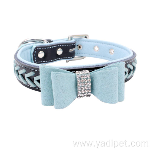 Best sell bow tie pet collar leather